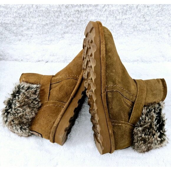 BEARPAW Koko Hickory Suede Faux Fur Winter Bootie Size 9 Medium New No Box - Picture 5 of 9